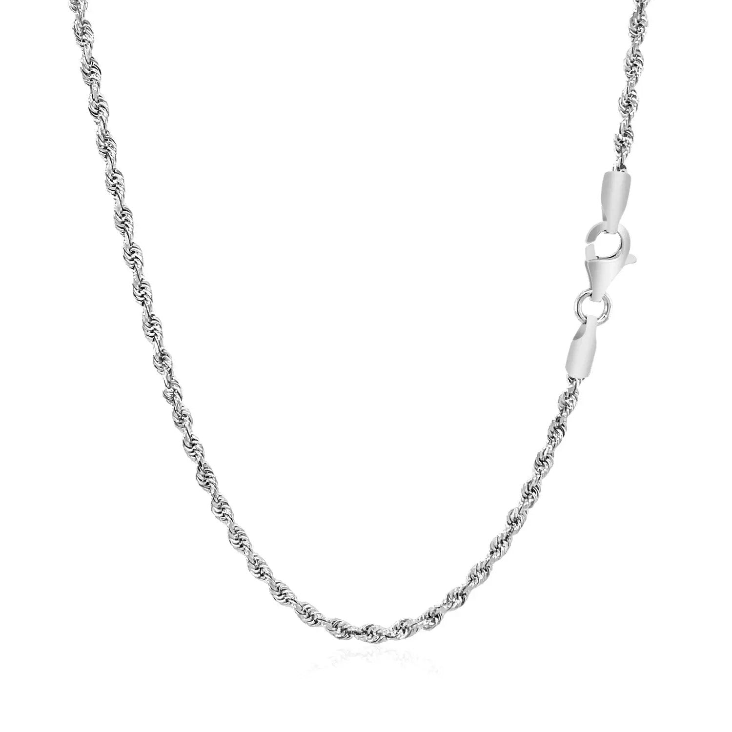 2.25mm white gold solid diamond-cut rope chain necklace with lobster clasp Bids.com on Tampa Home & Garden Store