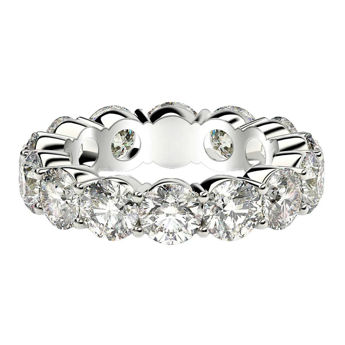 Round cut lab grown diamond eternity ring in 14k white gold, 6 ctw FG/VS2, Bids.com on Tampa Home & Garden Store