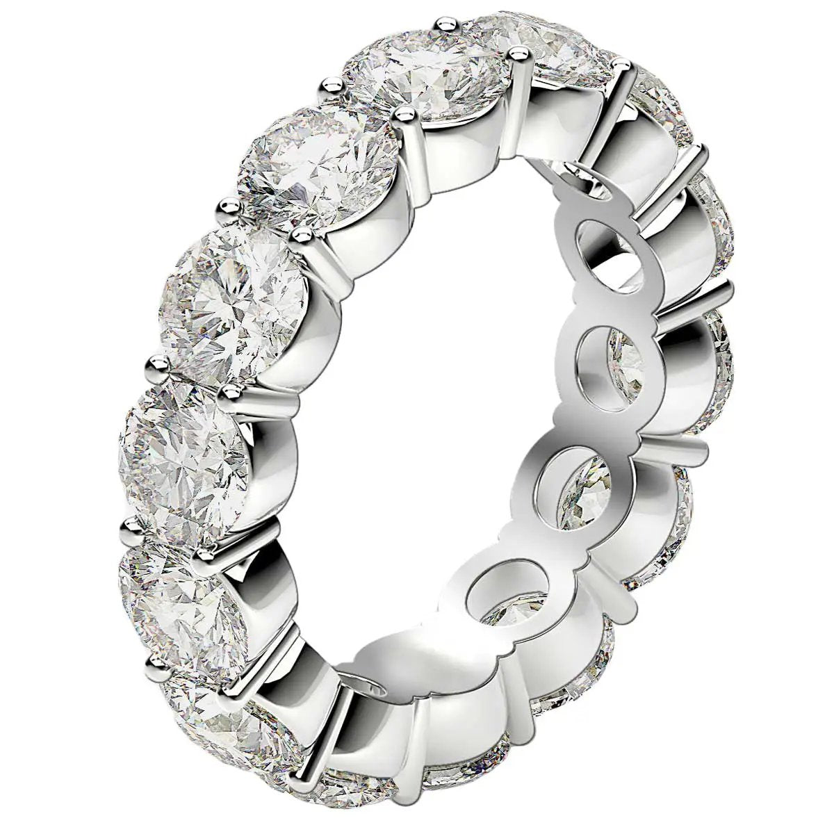 Round cut lab grown diamond eternity ring in 14k white gold with 6 cttw FG/VS2 by Bids.com on Tampa Home & Garden Store