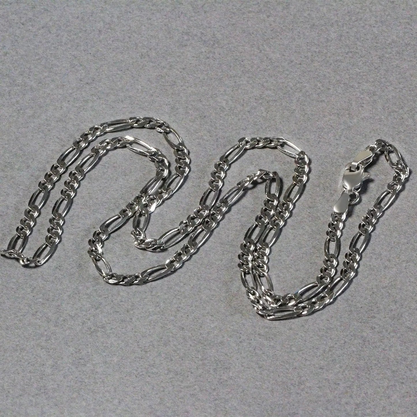 3.0mm 14k white gold solid Figaro chain necklace by Bids.com on Tampa Home & Garden Store
