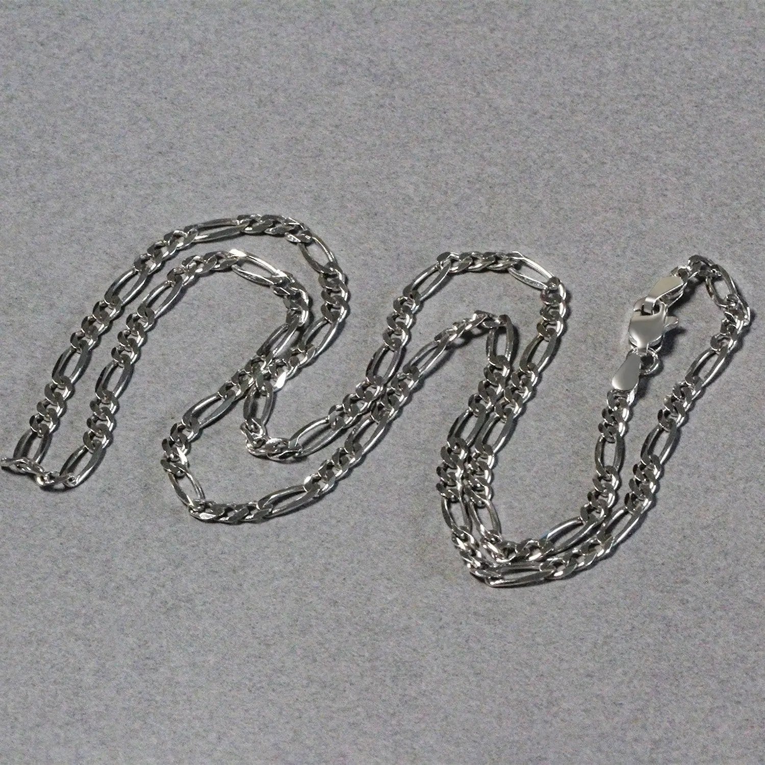 3.0mm 14k white gold solid Figaro chain necklace by Bids.com on Tampa Home & Garden Store