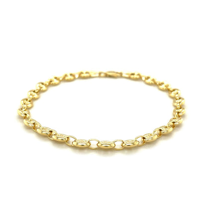 4.7mm yellow gold puffed mariner link bracelet, 14k gold chain, Bids.com on Tampa Home & Garden Store