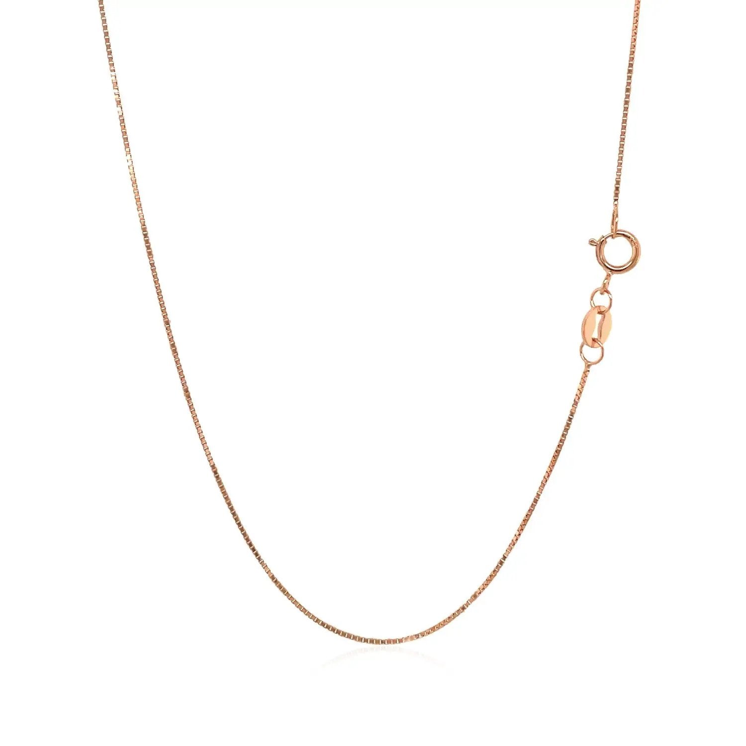 14k Rose Gold Classic Box Chain 0.6mm Necklace with spring ring clasp by Bids.com on Tampa Home & Garden Store