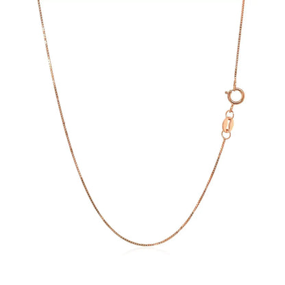 14k Rose Gold Classic Box Chain 0.6mm Necklace with spring ring clasp by Bids.com on Tampa Home & Garden Store