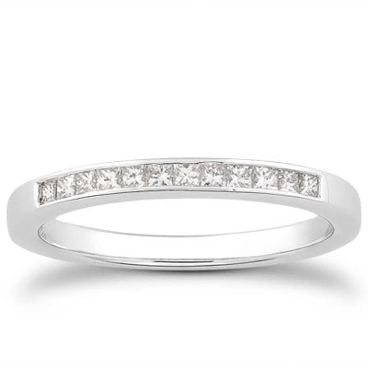 14k white gold channel-set princess diamond ring band with princess-cut diamonds on Tampa Home & Garden Store