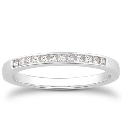 14k white gold channel-set princess diamond ring band with princess-cut diamonds on Tampa Home & Garden Store
