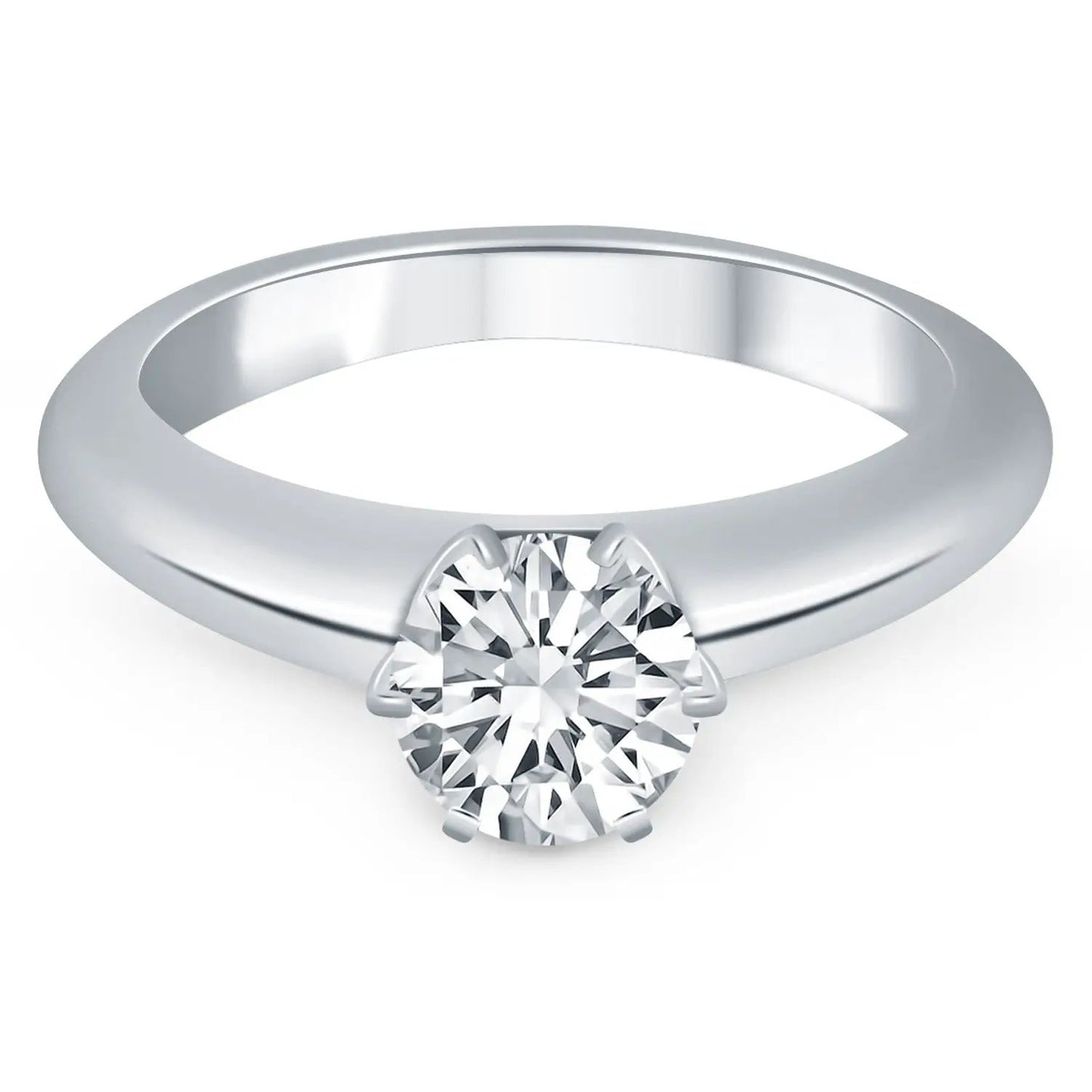 14k white gold solitaire cathedral engagement ring with round diamond by Bids.com on Tampa Home & Garden Store