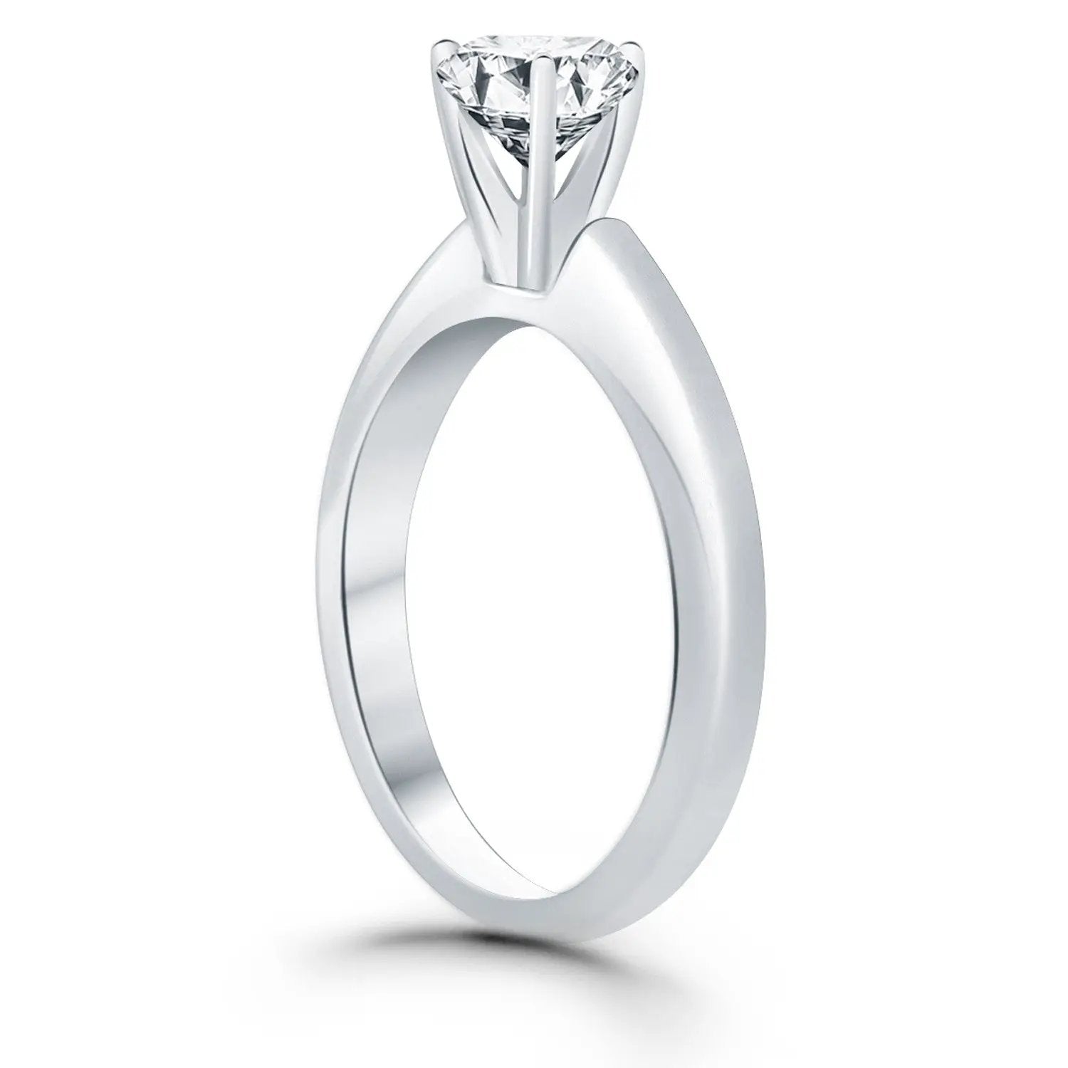 14k white gold solitaire cathedral engagement ring with diamond in prong setting Bids.com on Tampa Home & Garden Store