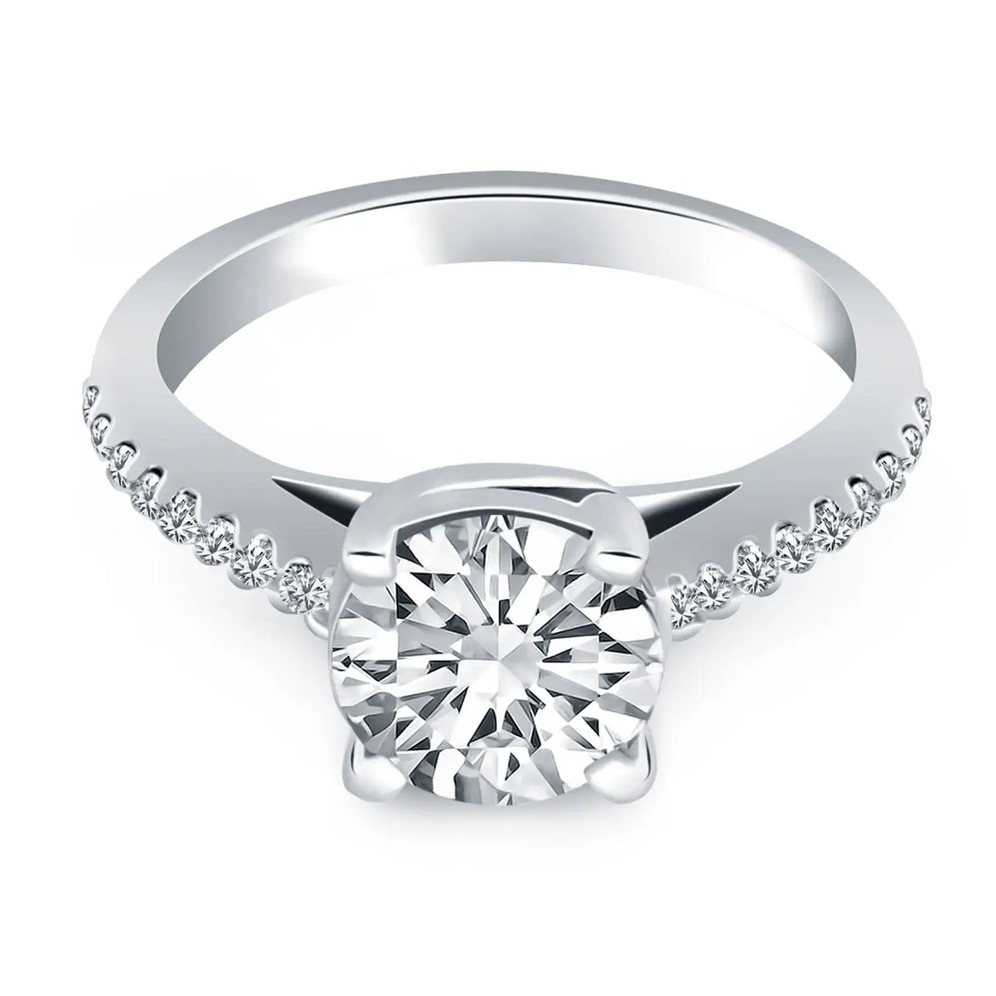 14k white gold trellis diamond engagement ring with pavé band, Bids.com on Tampa Home & Garden Store