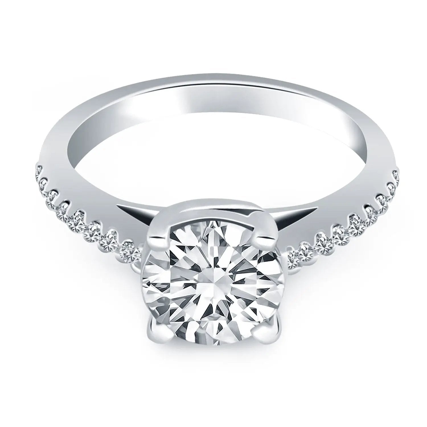 14k white gold trellis diamond engagement ring with pavé band, Bids.com on Tampa Home & Garden Store