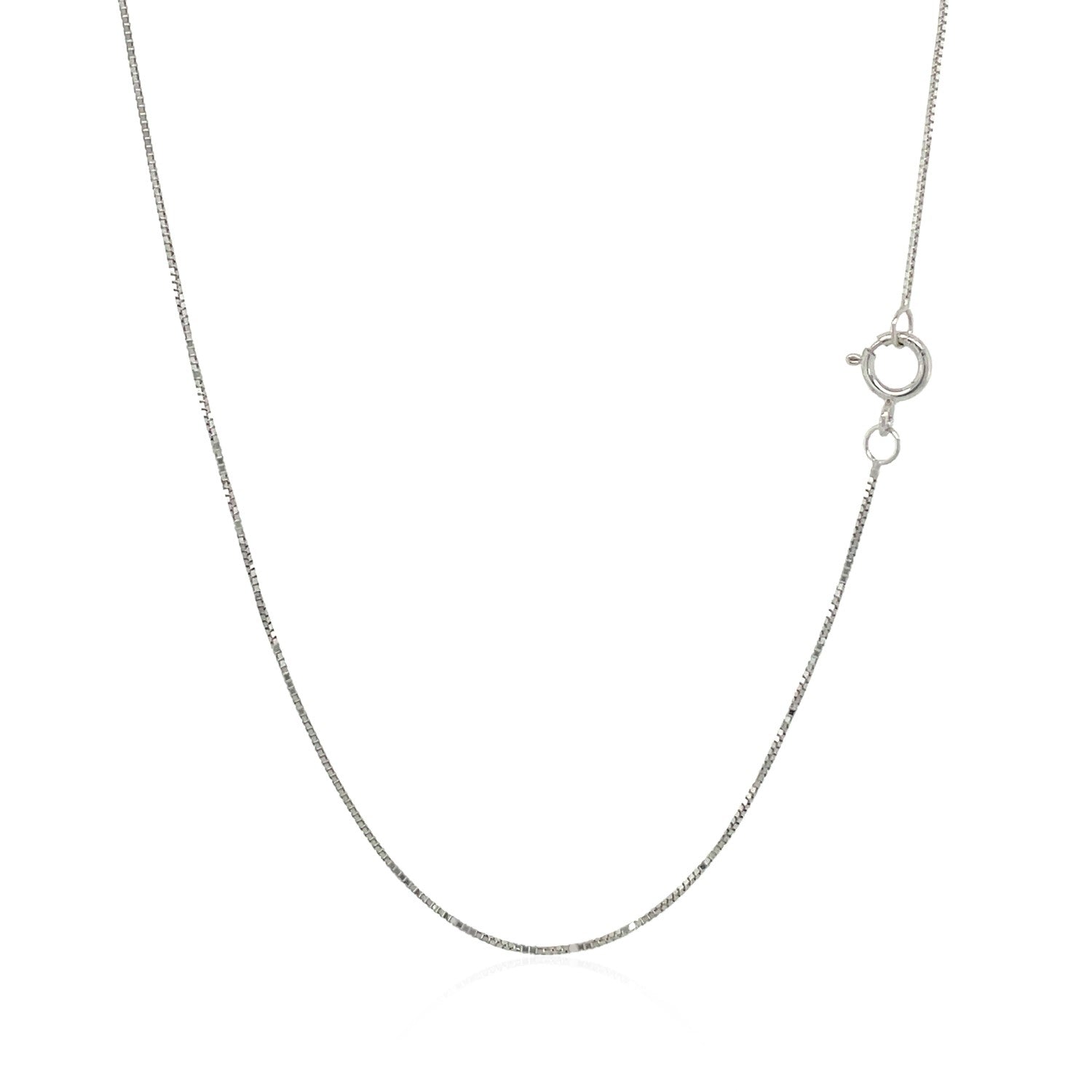 14k white gold box chain necklace 0.45mm by Bids.com, square-link chain with spring ring clasp on Tampa Home & Garden Store