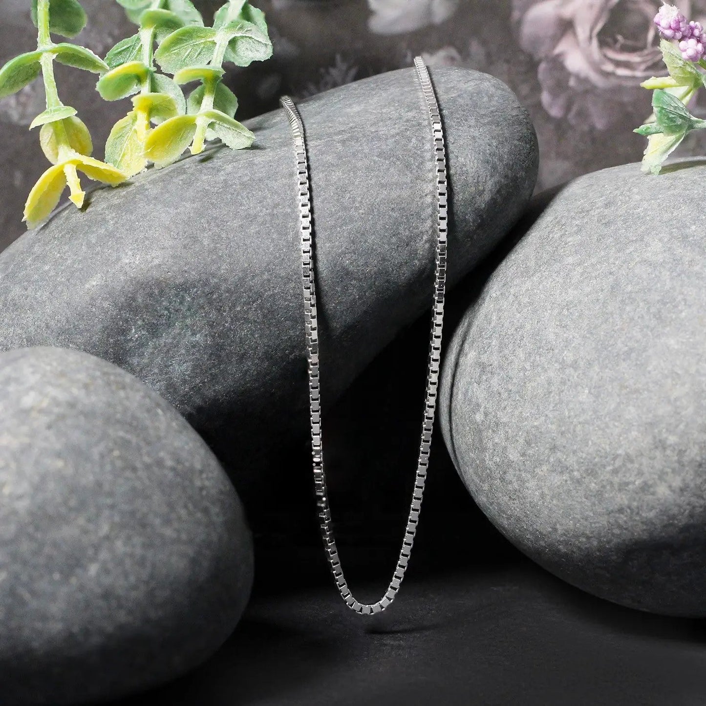 14k White Gold Classic Box Chain Necklace 1.4mm on Tampa Home & Garden Store