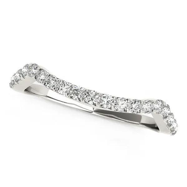 14k white gold modern curvy diamond wedding band, 1/5 cttw, by Bids.com on Tampa Home & Garden Store