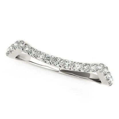 14k white gold modern curvy diamond wedding band, 1/5 cttw, by Bids.com on Tampa Home & Garden Store