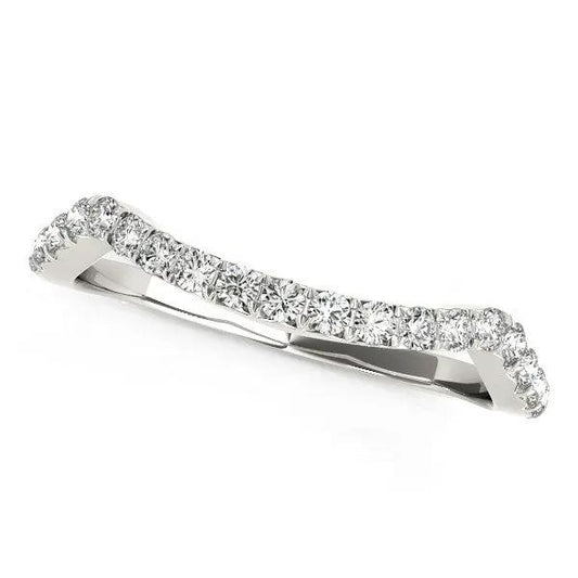 14k white gold modern curvy diamond wedding band, 1/5 cttw, by Bids.com on Tampa Home & Garden Store