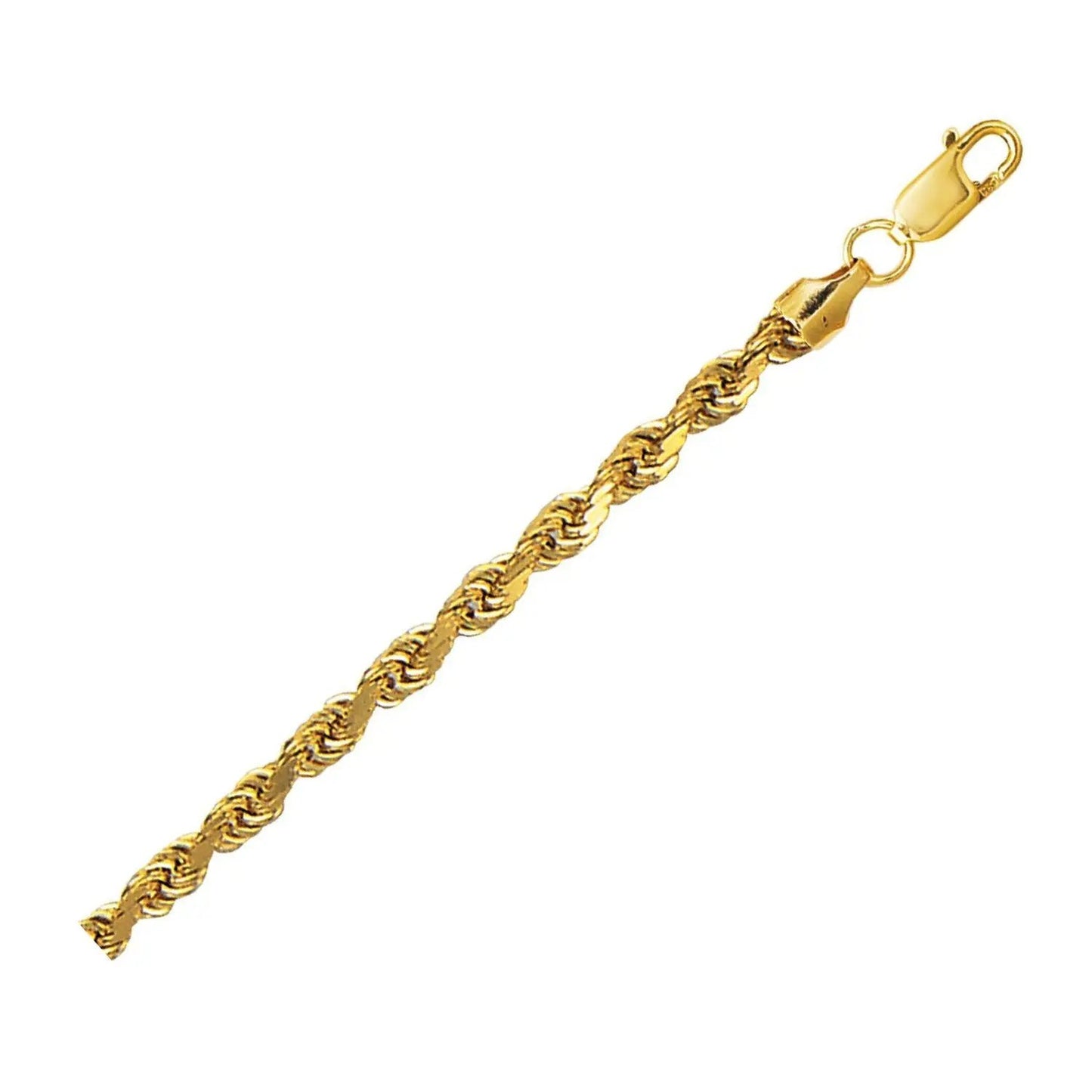 10K yellow gold lite hollow diamond-cut rope chain 4.00 mm necklace by Bids.com on Tampa Home & Garden Store