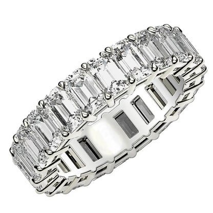 Emerald-cut lab-grown diamond eternity ring in 14k white gold, 5 ctw FG/VS2, Bids.com on Tampa Home & Garden Store