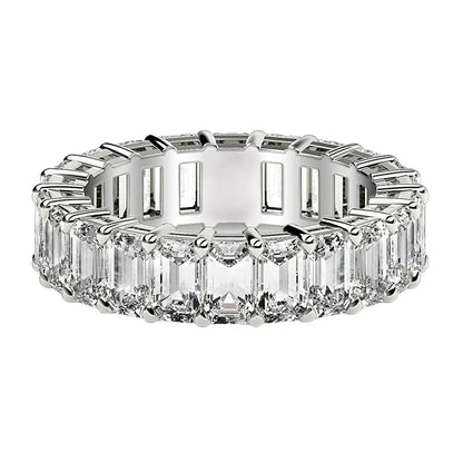 Emerald-cut lab-grown diamond eternity ring in 14k white gold, 5 ctw FG/VS2 by Bids.com on Tampa Home & Garden Store