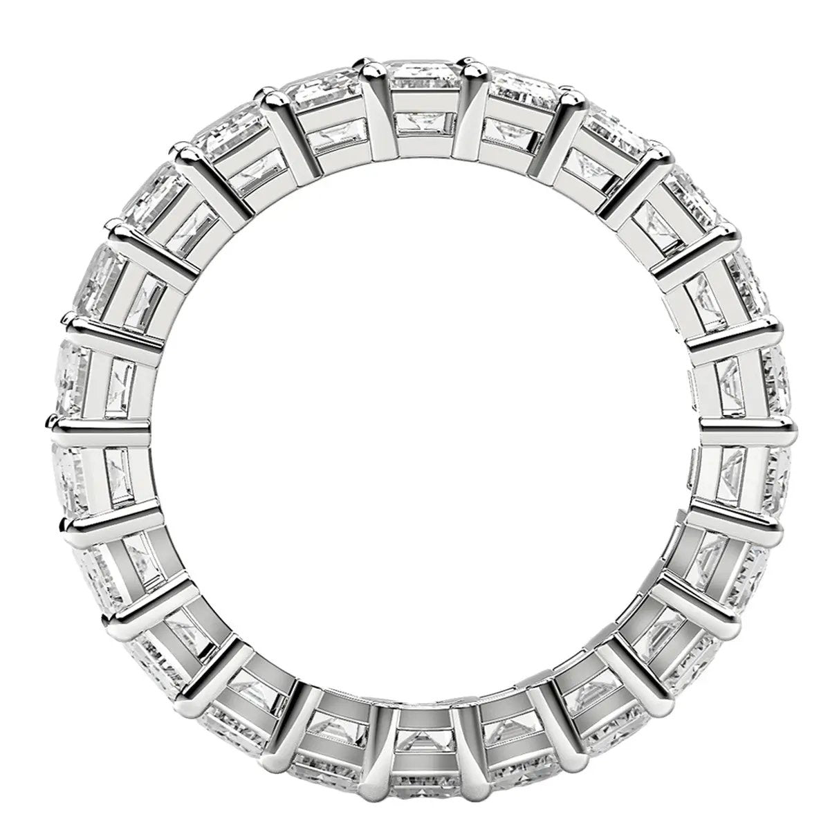 Emerald Cut Lab Grown Diamond Eternity Ring in 14k White Gold, 5 cttw FG/VS2 by Bids.com on Tampa Home & Garden Store