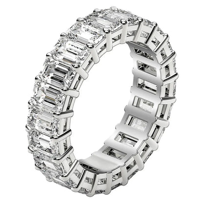 Emerald-cut lab-grown diamond eternity ring in 14k white gold, 5 cttw FG/VS2 by Bids.com on Tampa Home & Garden Store