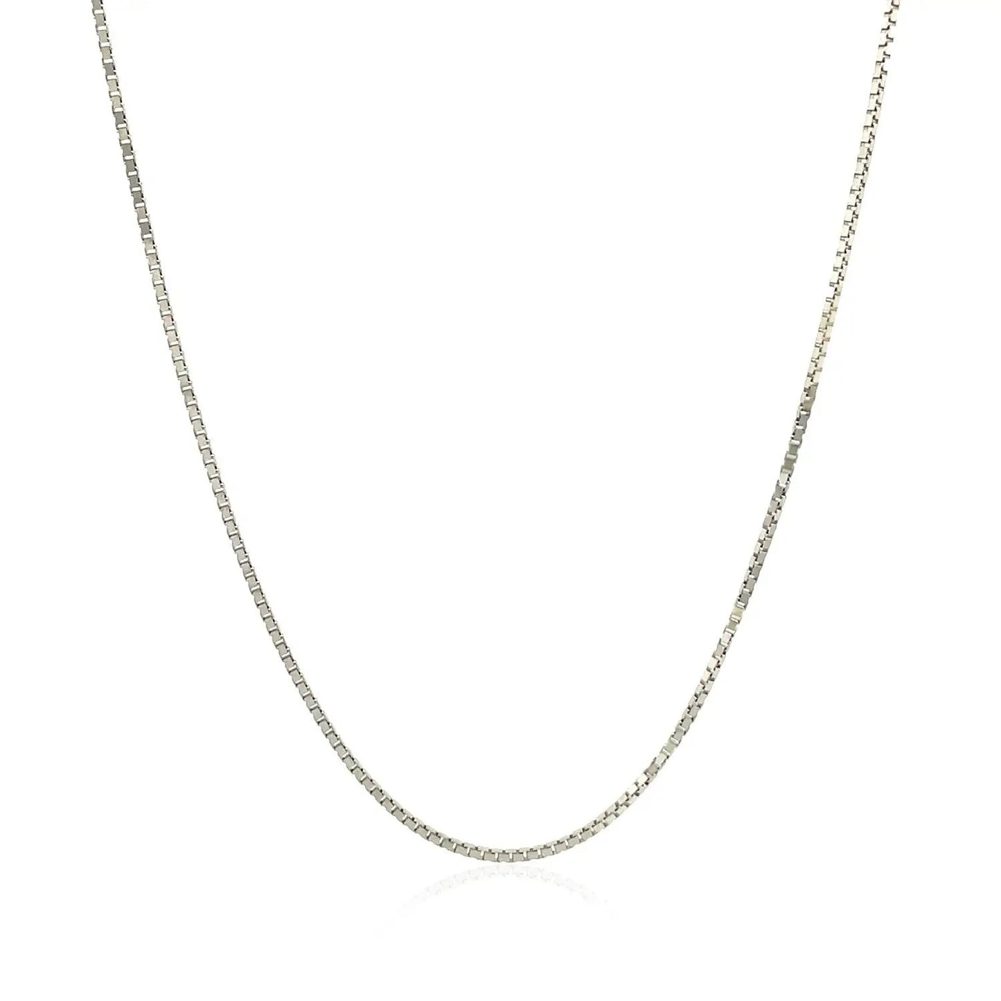 10k white gold classic box chain necklace 0.78 mm on Tampa Home & Garden Store
