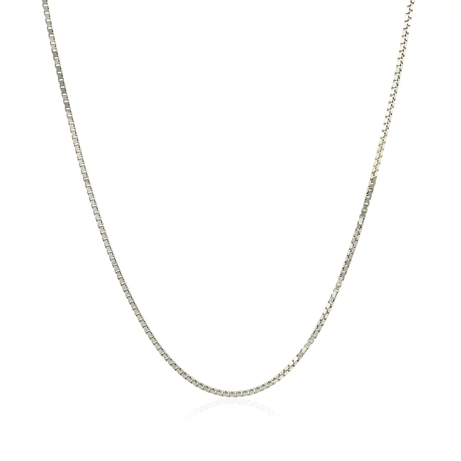 10k white gold classic box chain necklace 0.78 mm on Tampa Home & Garden Store
