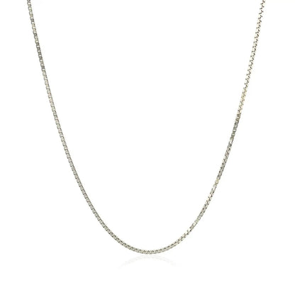 10k white gold classic box chain necklace 0.78 mm on Tampa Home & Garden Store