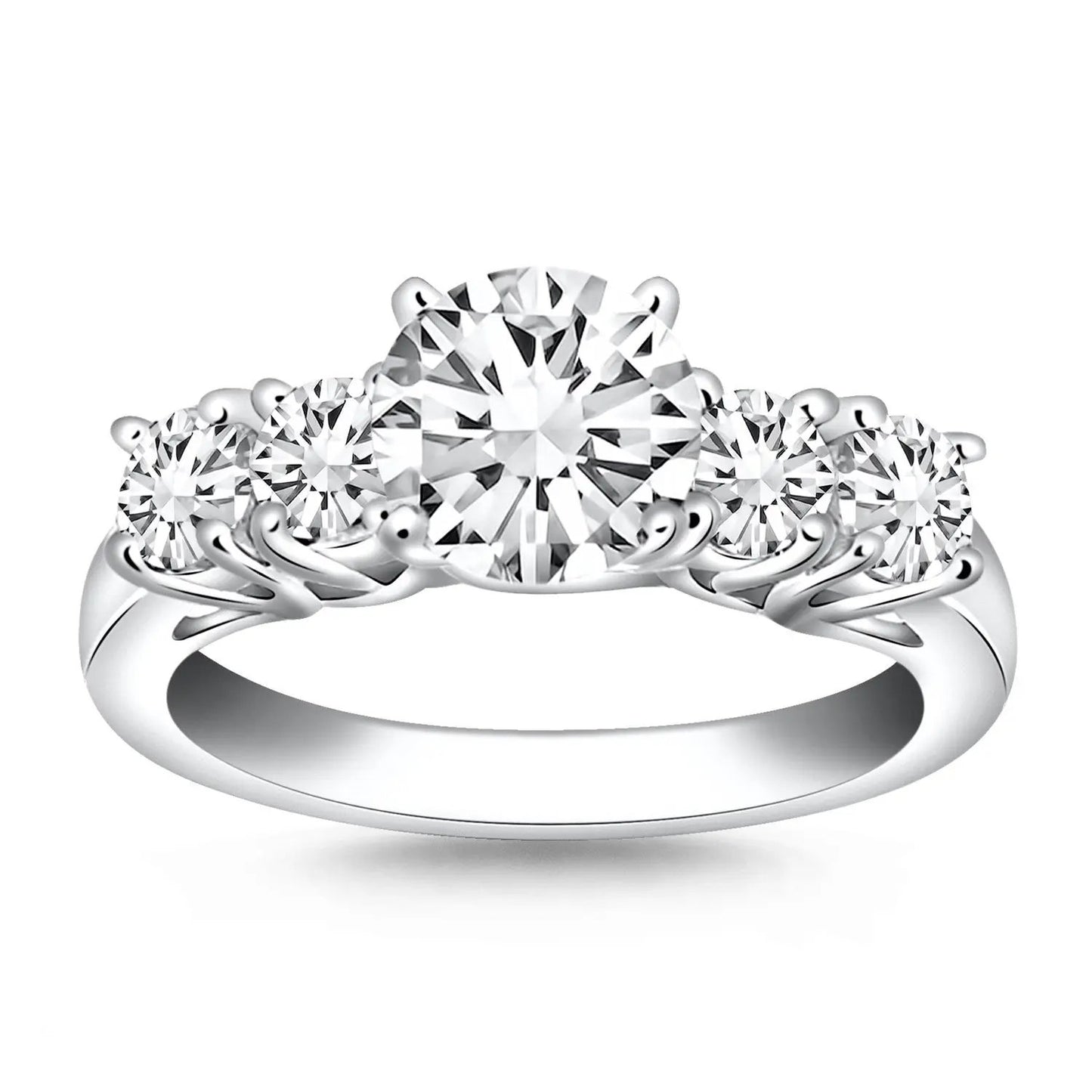 14k White Gold Five Stone Diamond Trellis Engagement Ring by Bids.com on Tampa Home & Garden Store