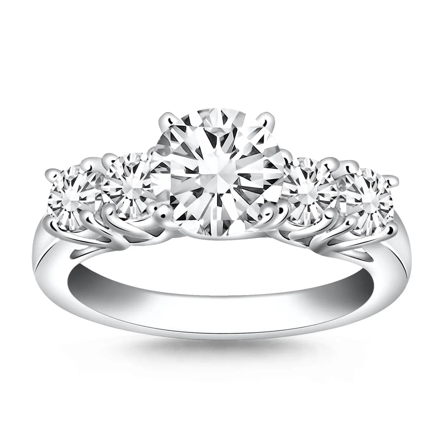 14k White Gold Five Stone Diamond Trellis Engagement Ring by Bids.com on Tampa Home & Garden Store