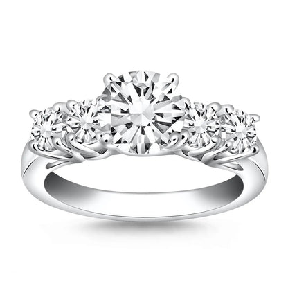 14k White Gold Five Stone Diamond Trellis Engagement Ring by Bids.com on Tampa Home & Garden Store