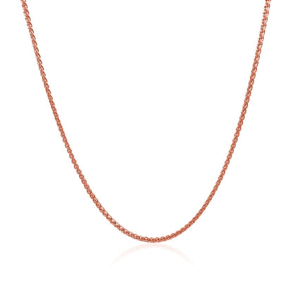 14k rose gold diamond-cut round wheat chain necklace 1.1mm by Bids.com on Tampa Home & Garden Store