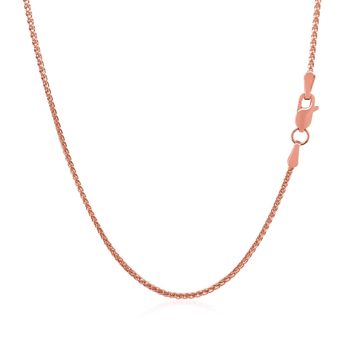 14k rose gold diamond-cut round wheat chain necklace 1.1mm with lobster clasp Bids.com on Tampa Home & Garden Store