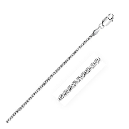 2.1mm 14k white gold round wheat chain necklace with lobster clasp on Tampa Home & Garden Store
