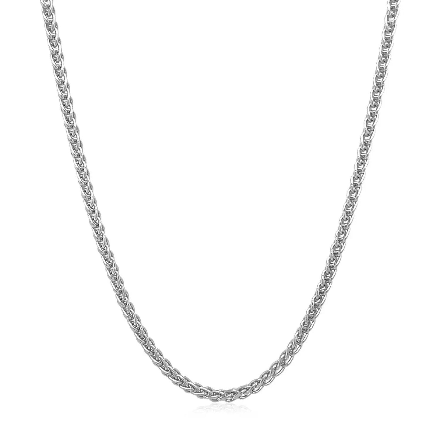 2.1mm 14k white gold round wheat chain necklace by Bids.com polished finish on Tampa Home & Garden Store