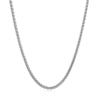 2.1mm 14k white gold round wheat chain necklace by Bids.com polished finish on Tampa Home & Garden Store