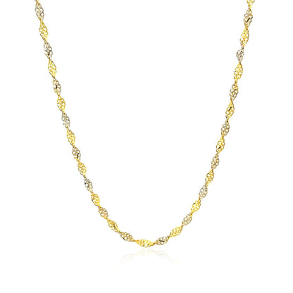 Singapore Chain Necklace 2.0mm two-tone yellow and white gold by Bids.com on Tampa Home & Garden Store