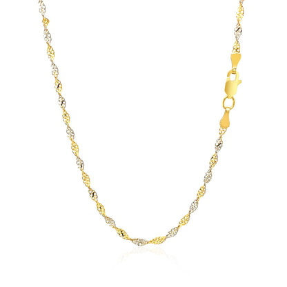 2.0mm Two-Tone Singapore Chain Necklace gold and silver by Bids.com with lobster clasp on Tampa Home & Garden Store