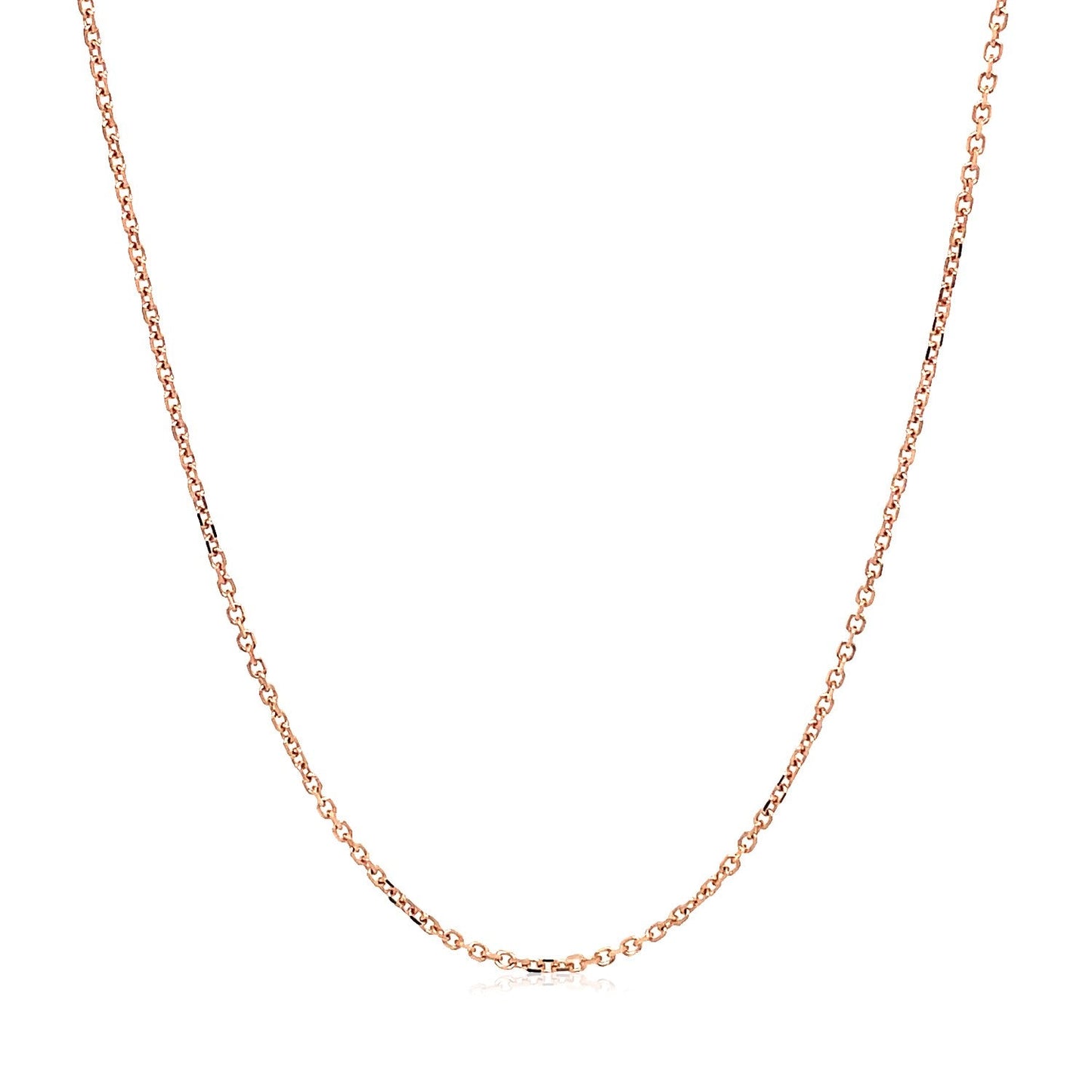 14k rose gold diamond-cut cable link necklace 1.1mm by Bids.com on Tampa Home & Garden Store