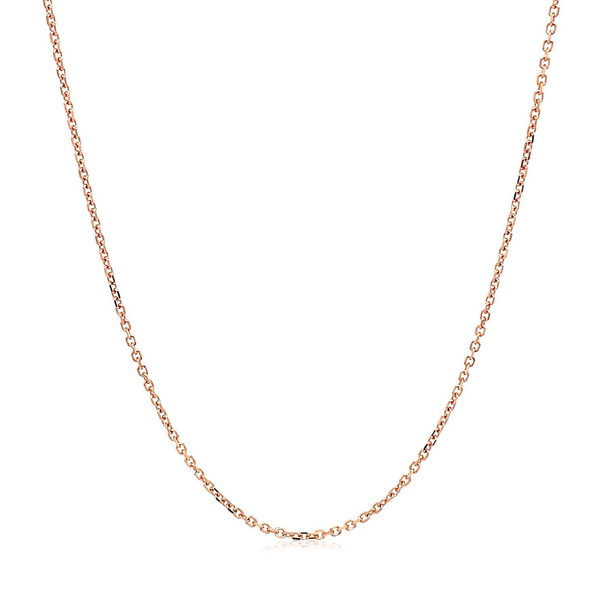 14k rose gold diamond-cut cable link necklace 1.1mm by Bids.com on Tampa Home & Garden Store