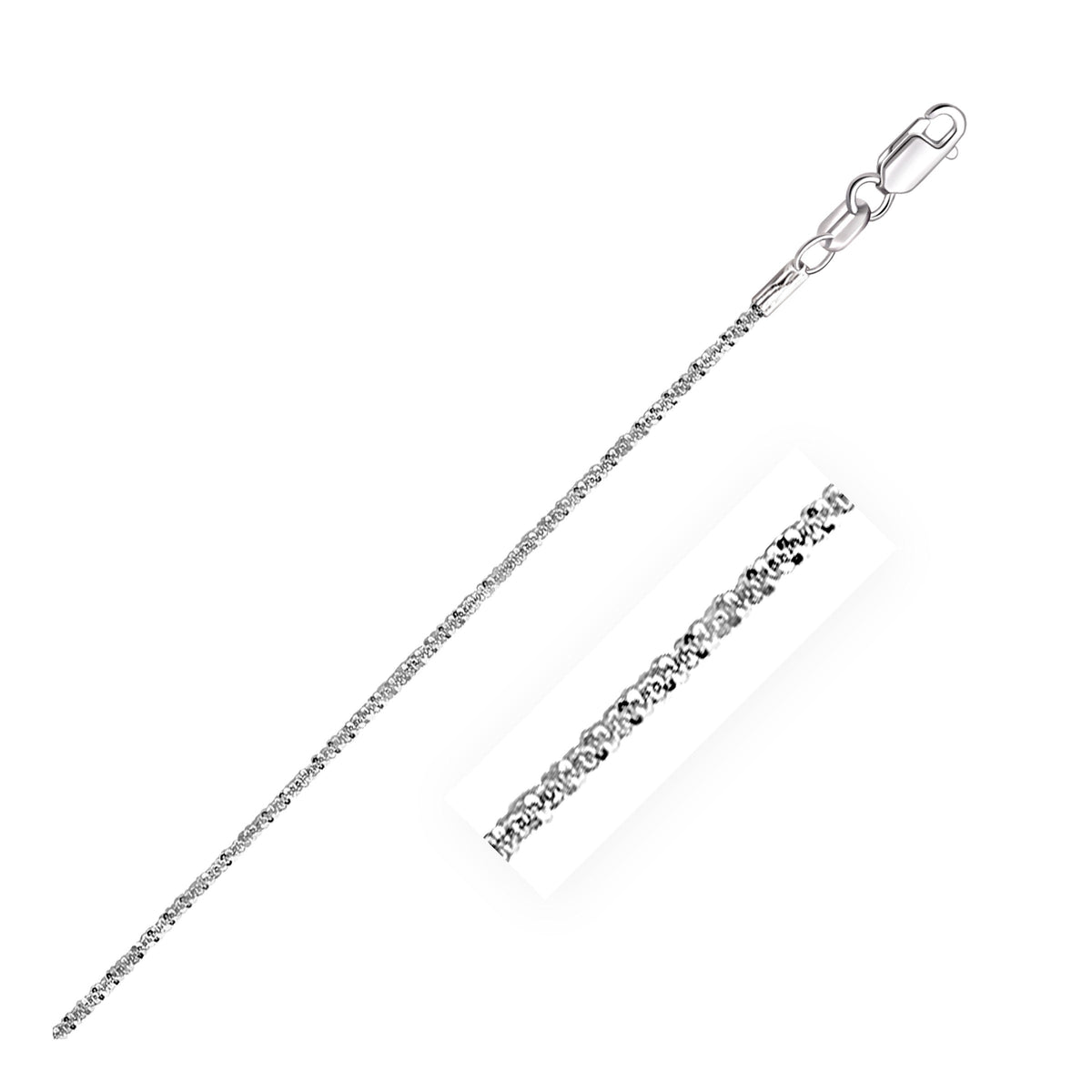 14k white gold sparkle chain necklace 1.5mm by Bids.com with lobster clasp on Tampa Home & Garden Store