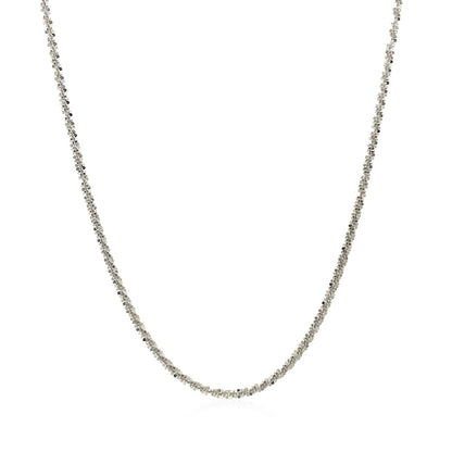14k white gold sparkle chain necklace 1.5mm with tiny faceted beads by Bids.com on Tampa Home & Garden Store