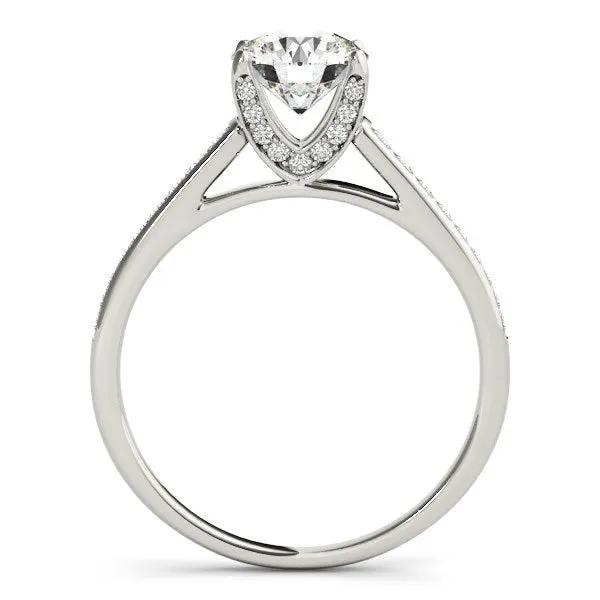Engagement ring, 14k white gold, cathedral setting with pave shoulders, 1 1/3 cttw, Bids.com on Tampa Home & Garden Store