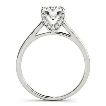 Engagement ring, 14k white gold, cathedral setting with pave shoulders, 1 1/3 cttw, Bids.com on Tampa Home & Garden Store