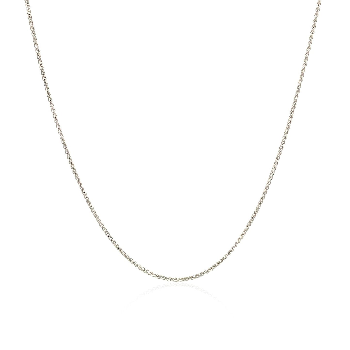 14k white gold diamond-cut round wheat chain necklace 0.6mm by Bids.com on Tampa Home & Garden Store