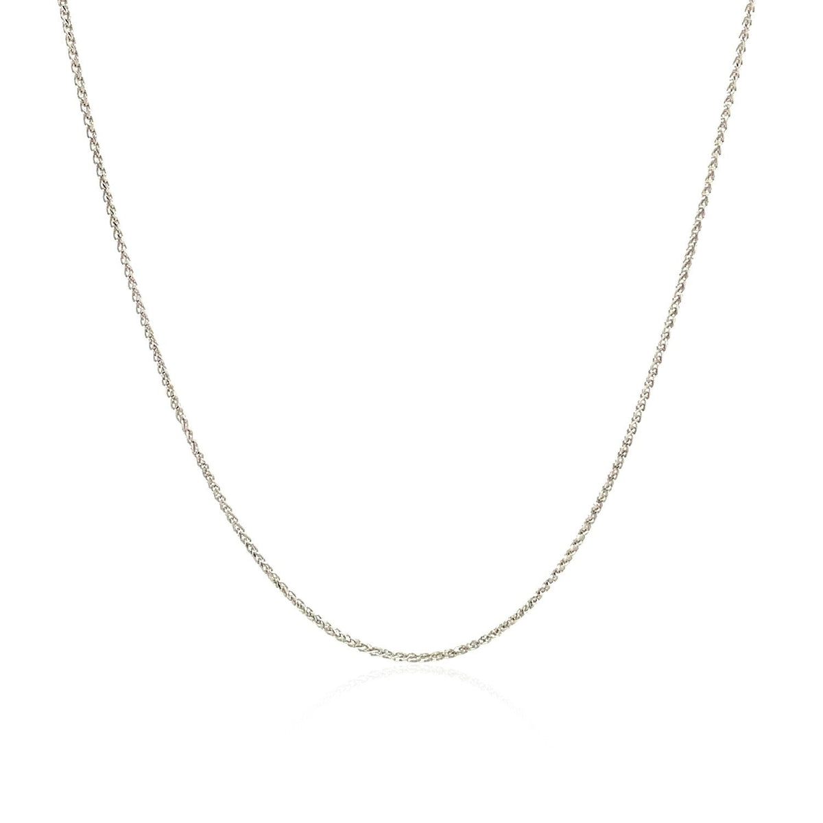 14k white gold diamond-cut round wheat chain necklace 0.6mm by Bids.com on Tampa Home & Garden Store