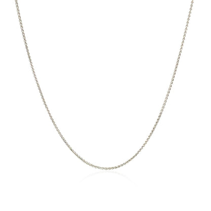 14k white gold diamond-cut round wheat chain necklace 0.6mm by Bids.com on Tampa Home & Garden Store