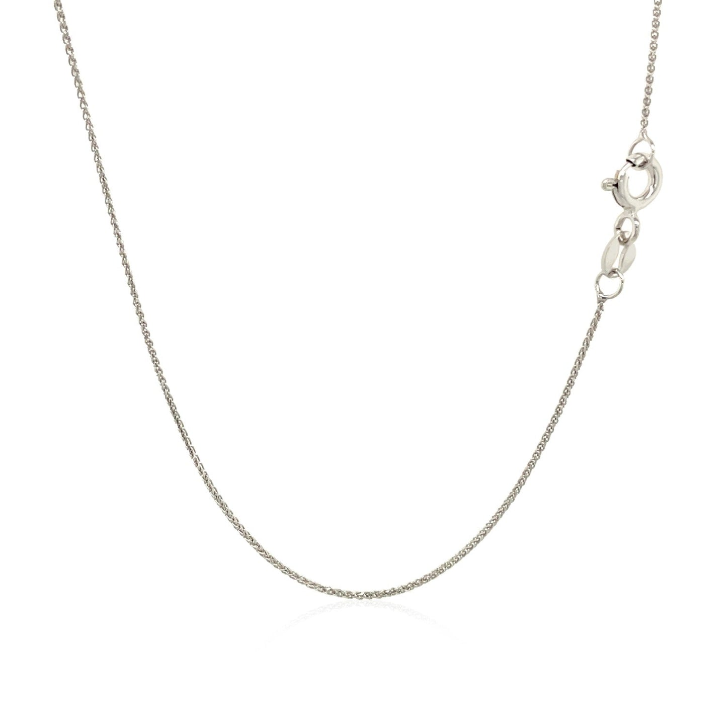 14k white gold diamond-cut round wheat chain necklace 0.6mm with lobster clasp by Bids.com on Tampa Home & Garden Store