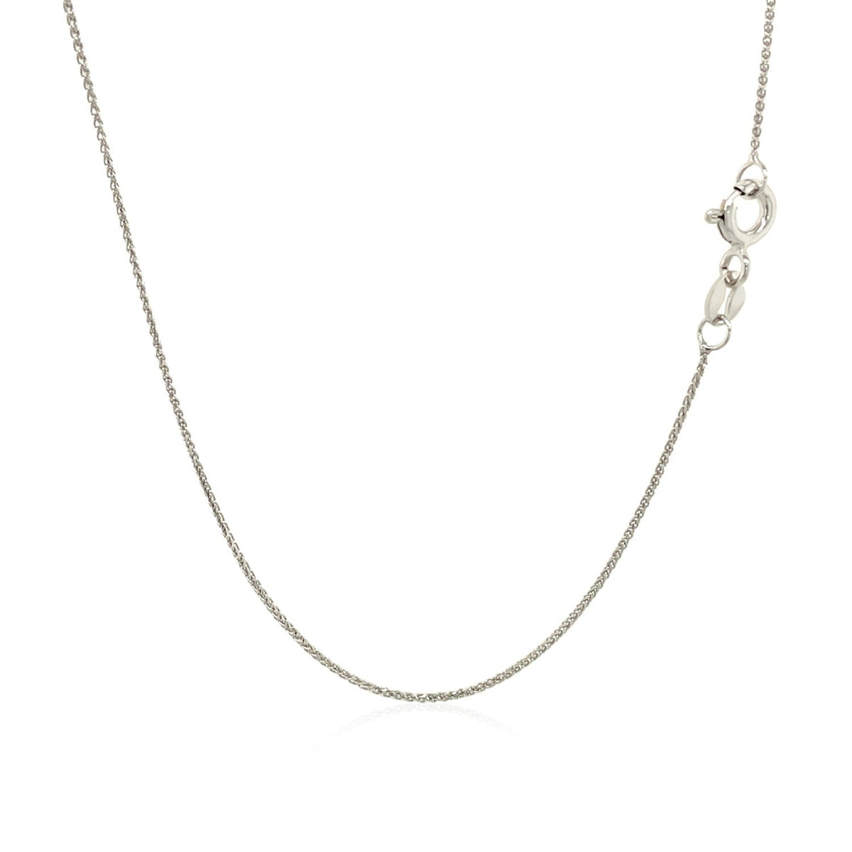 14k white gold diamond-cut round wheat chain necklace 0.6mm with lobster clasp by Bids.com on Tampa Home & Garden Store