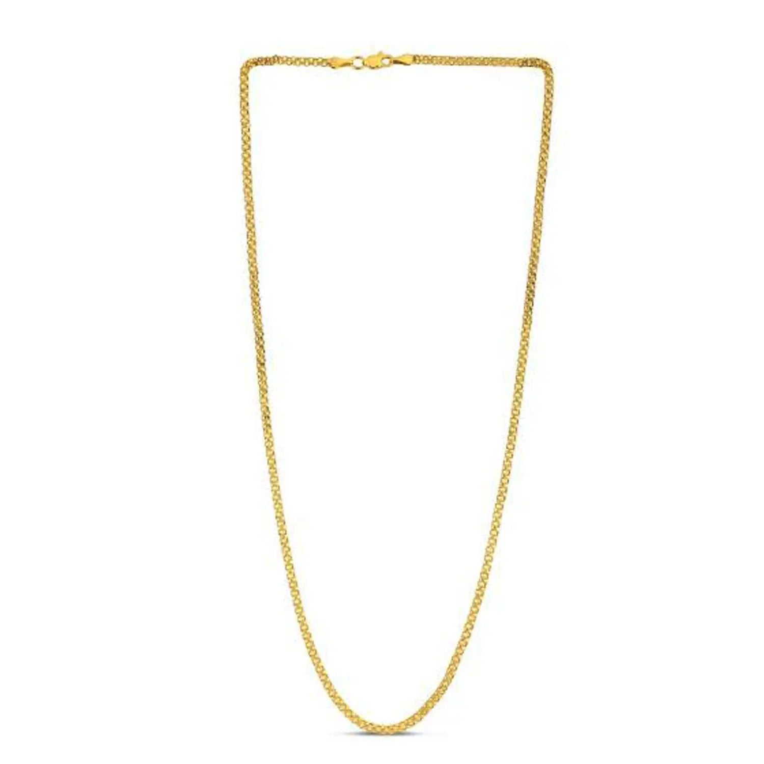 14k Yellow Gold Bismark Chain Necklace 2.50 mm with lobster clasp on Tampa Home & Garden Store