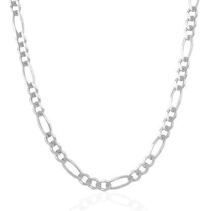 6.0mm 14k white gold solid Figaro chain necklace on Tampa Home & Garden Store